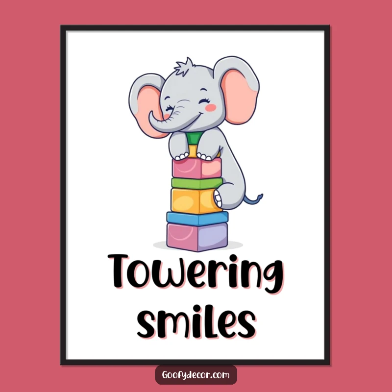 Funny Giggling Elephant Poster: Playful Art, Humorous Decor