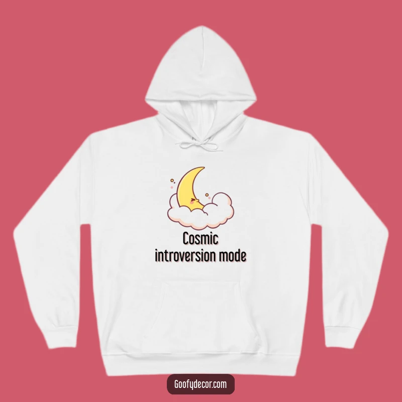 Cozy Funny Shy Moon Hoodie - Snuggle Up with Nighttime Charm!