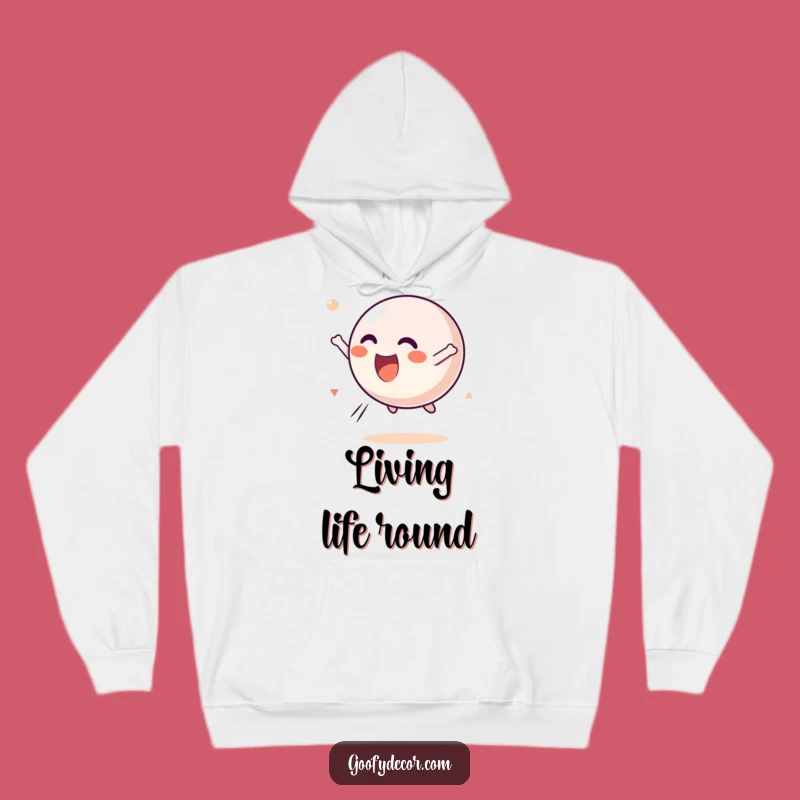Funny Kawaii Bouncing Ball Hoodie: Cozy Tumbling Character Apparel
