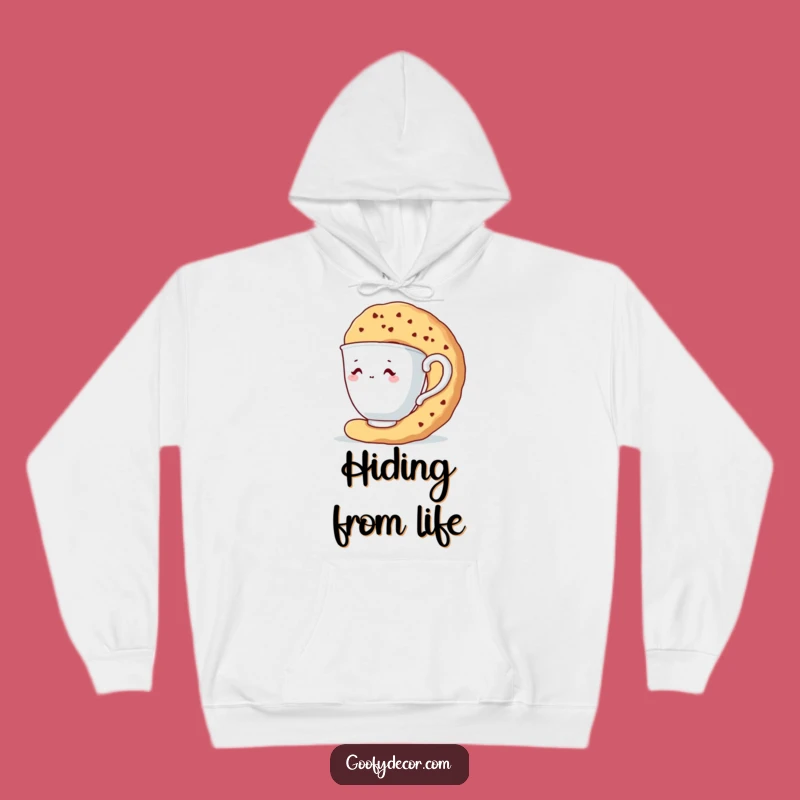 Funny Shy Teacup Hoodie: Cozy Hiding Character Sweatshirt, Perfect Funny Gift