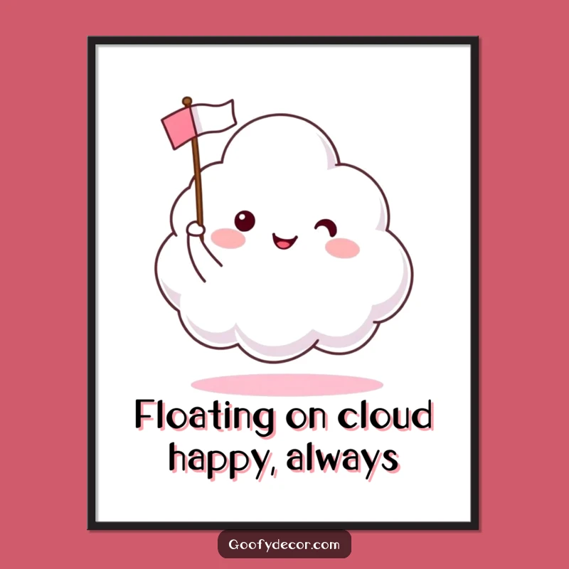 Free Printable Cloud Art: Funny Downloadable Gift for Cheerful Decor