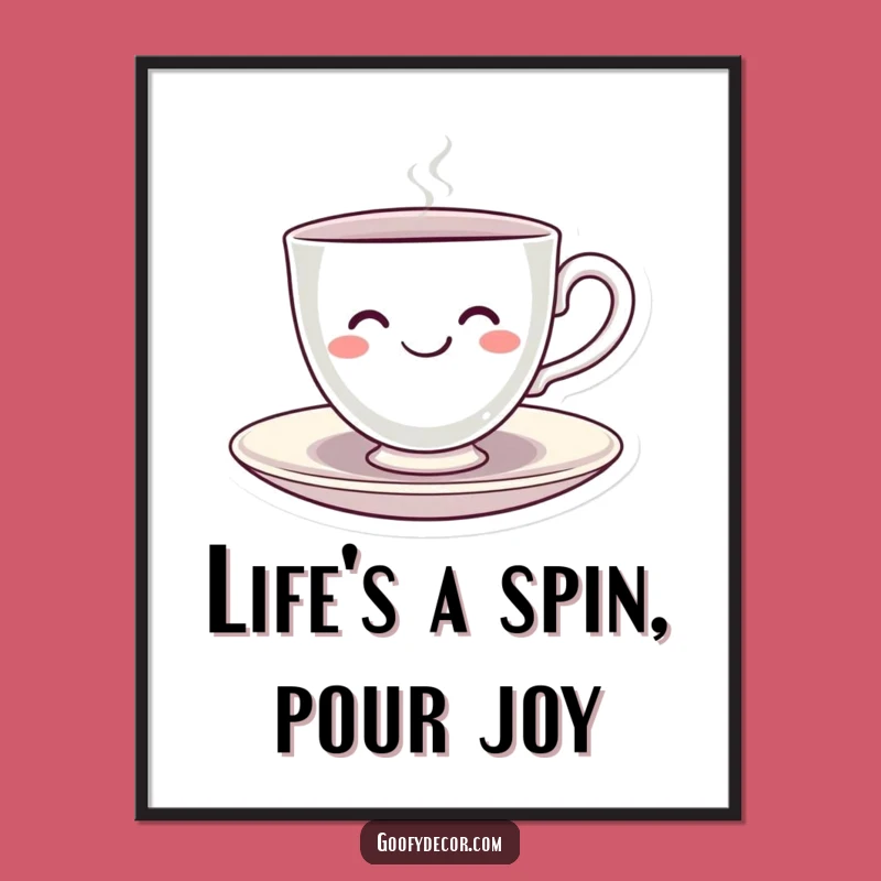 Free Printable Kawaii Teacup Wall Art: Spinning Fun! Hilarious Downloadable Decor
