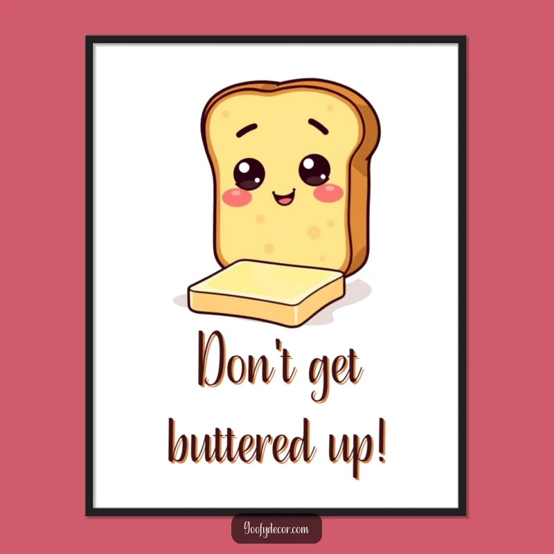 Funny Free Printable Wall Art: Toast Butter Slide, Quirky Downloadable Decor