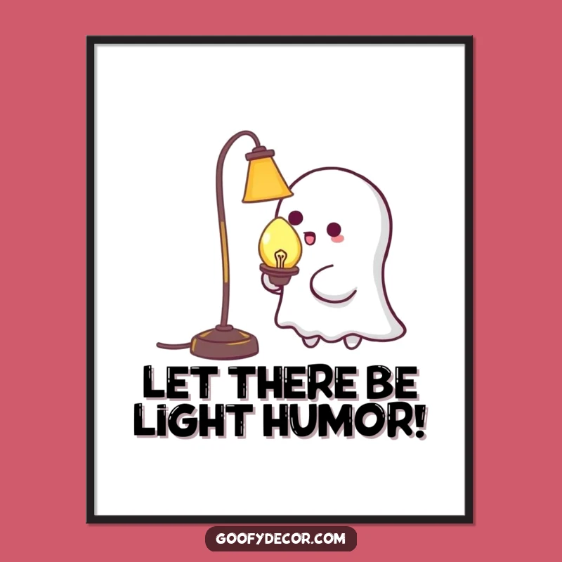 Free Printable Wall Art: Ghost Tickling Lamp Funny Downloadable Art Gift