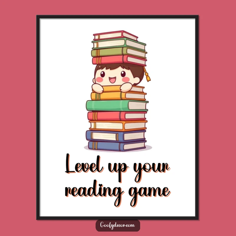 Funny Free Printable Wall Art: Book Balance Character Downloadable Art