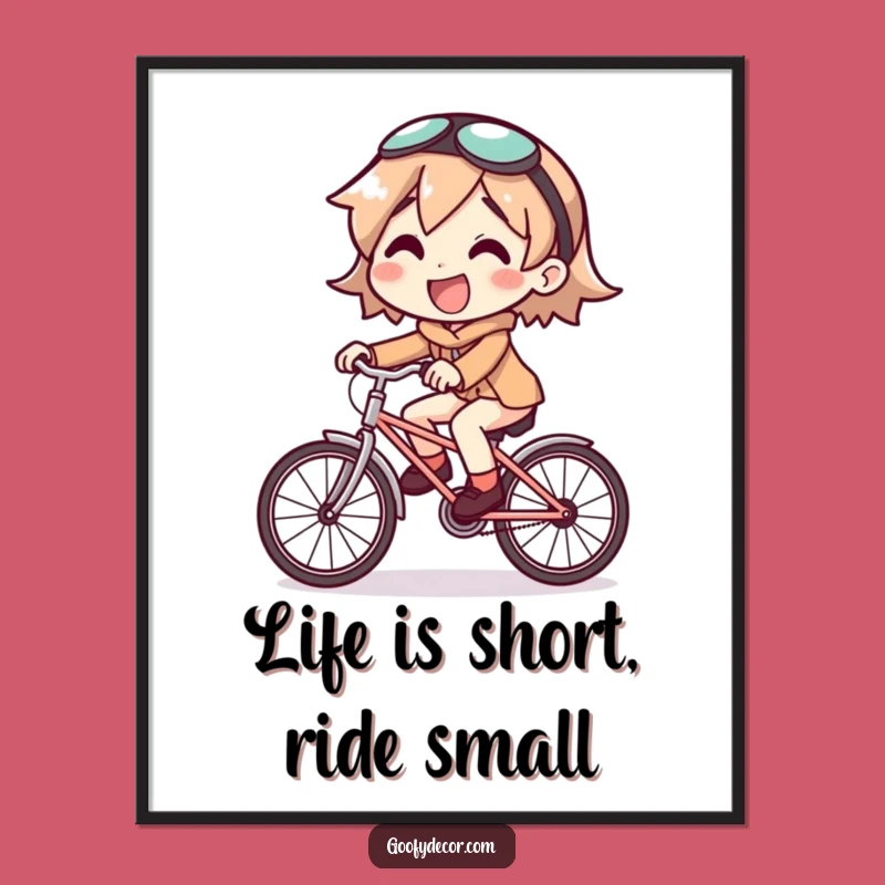 Funny Free Printable Wall Art: Tiny Bike Adventure! Quirky Downloadable Art for Your Space