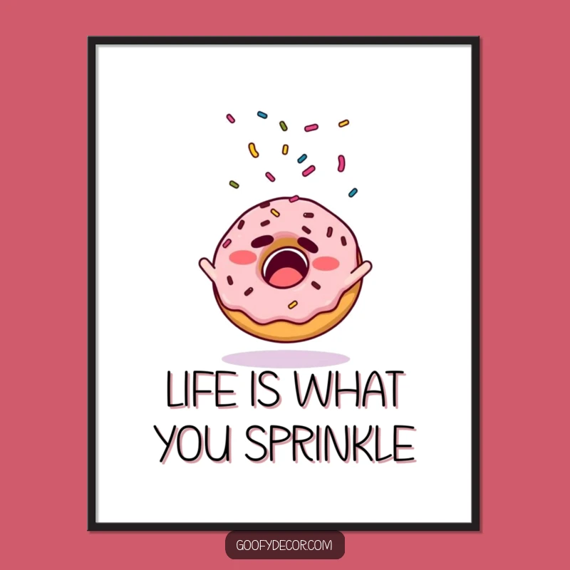 Free Printable Wall Art: Startled Donut Sprinkles LOL Decor