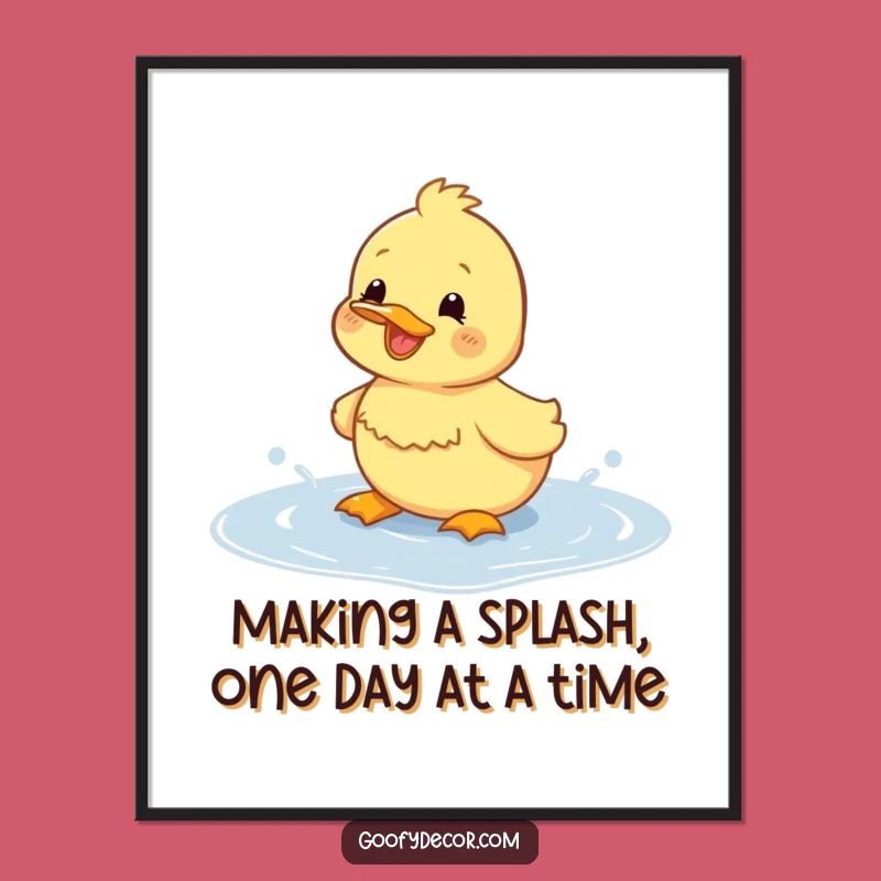 Free Printable Duckling Wall Art: Funny Splashy Decor for Nursery Downloadable Gift