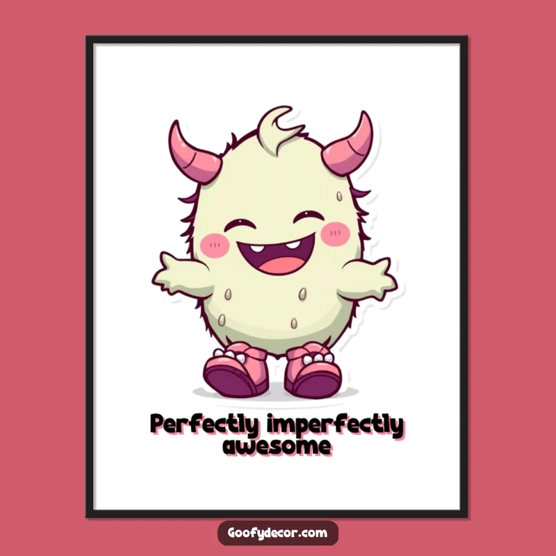 Funny Free Printable Wall Art: Kawaii Monster Mismatched Shoes - Quirky Downloadable Decor