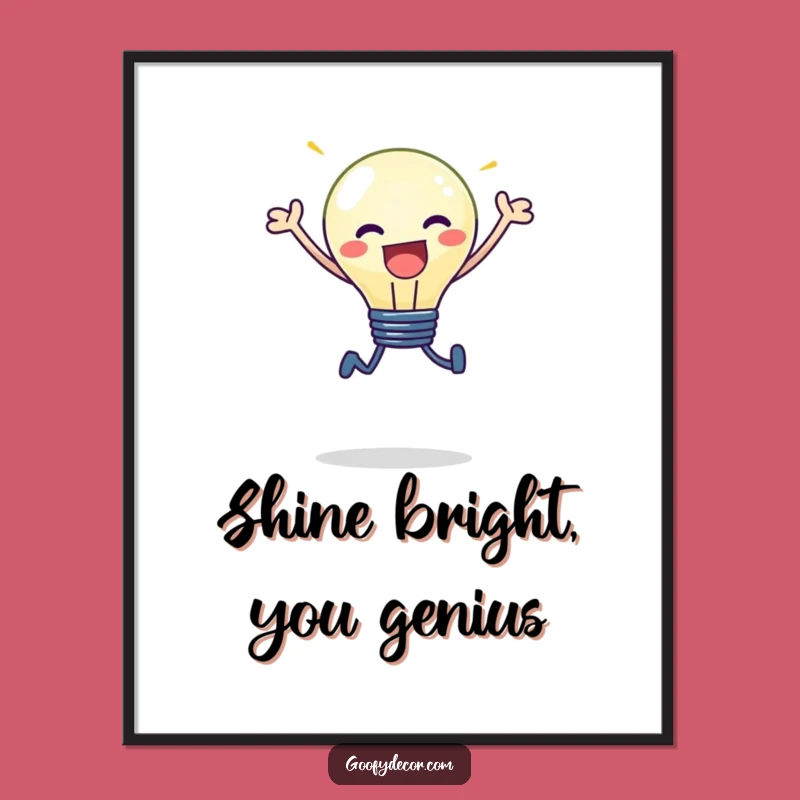 Free Printable Kawaii Lightbulb Wall Art - Joyful Leap Decor Downloadable