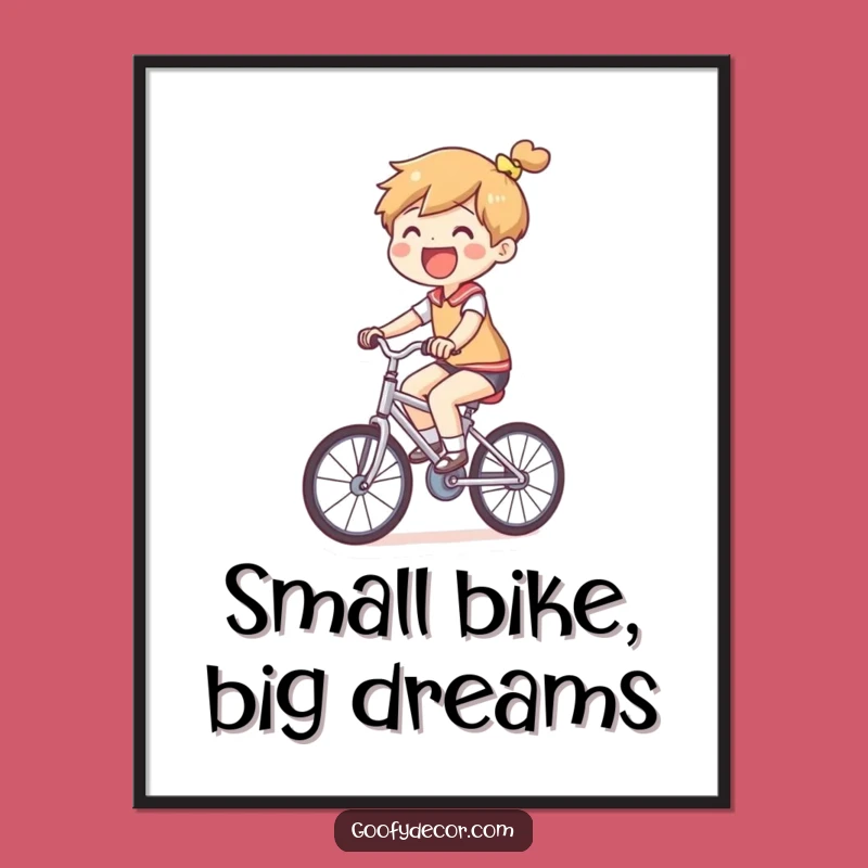 Funny Free Printable Wall Art: Tiny Bike Rider, Whimsical Decor Download!
