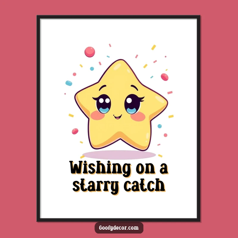 Free Printable Kawaii Star Wall Art: Confetti Chase! Hilarious Downloadable Decor