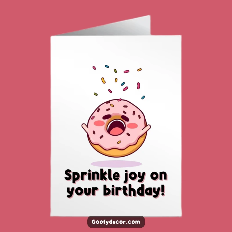 Free Printable Funny Birthday Card: Startled Donut Sprinkles LOL Gift