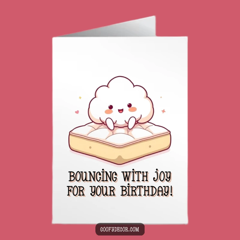 Free Printable Funny Cloud Birthday Card: Bouncing Joy, Dreamy Downloadable Gift