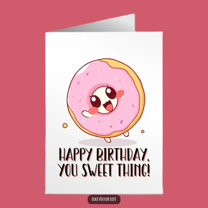 Free Printable Kawaii Donut Birthday Card - Funny Downloadable Gift for Sweet Celebrations