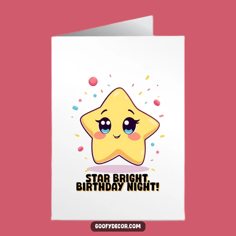 Free Printable Kawaii Star Birthday Card: Confetti Fun! Hilarious Downloadable for a Star Celebration