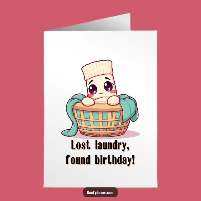 Funny Free Printable Sock Birthday Card: Hilarious Laundry Basket Mishap Downloadable Gift