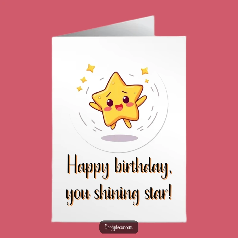 Free Printable Funny Star Birthday Card: Dizzy Dance, Energetic Downloadable Gift