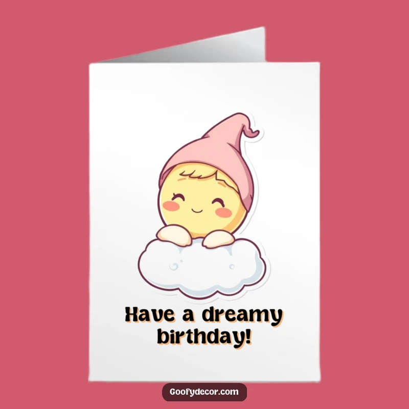 Free Printable Birthday Card: Sleepy Moon Peeking, Funny Downloadable Wish