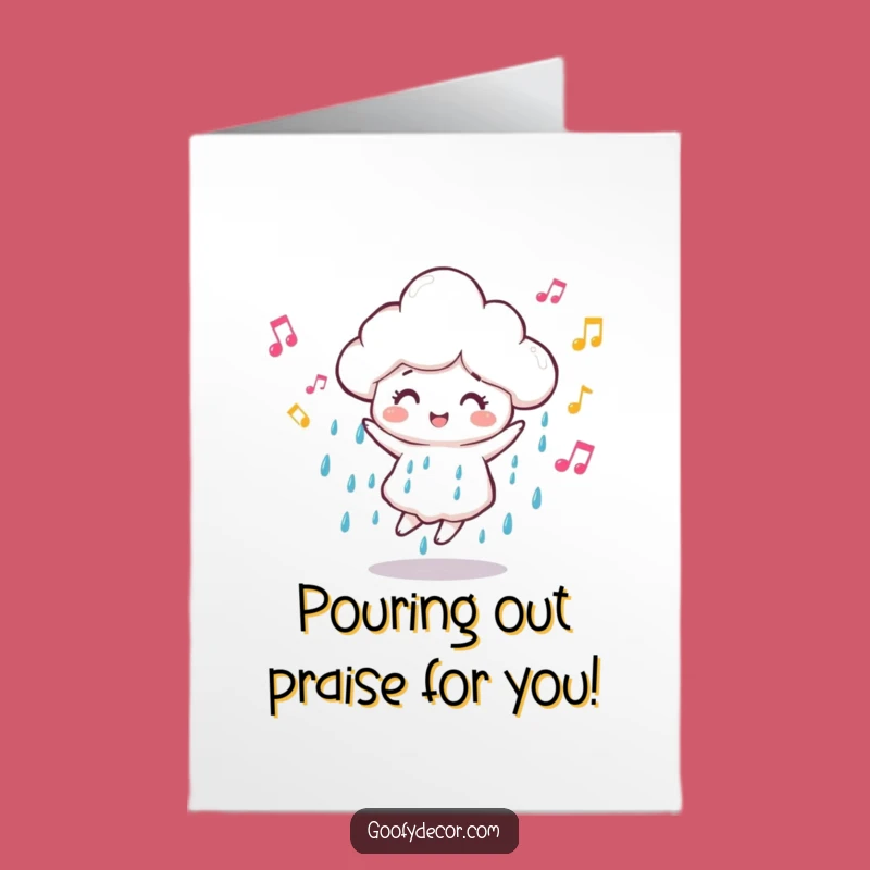 Free Printable Congratulations Card: Dancing Cloud, Music Notes, Celebrate Downloadable