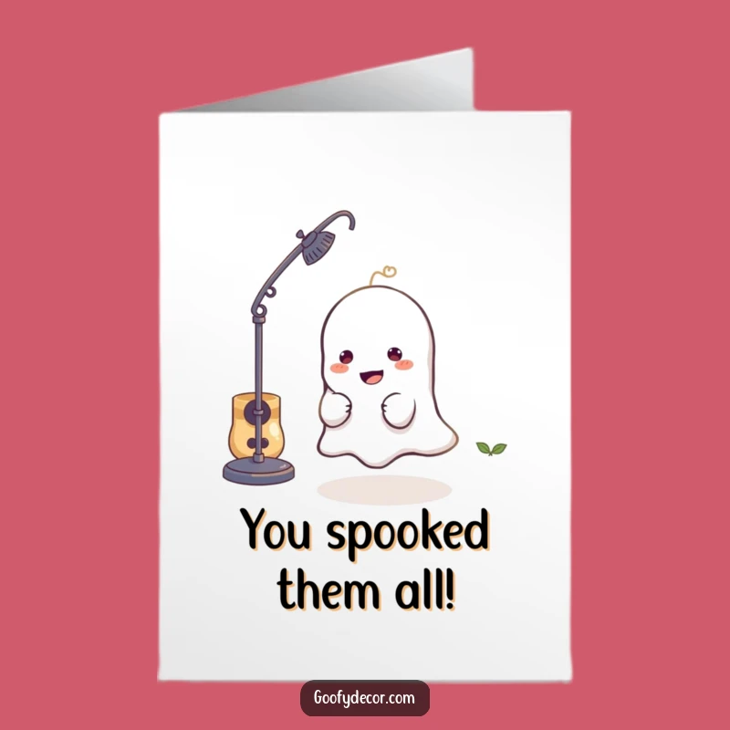 Free Printable Ghost Congrats Card: Mischievous Hide & Seek Humorous Downloadable