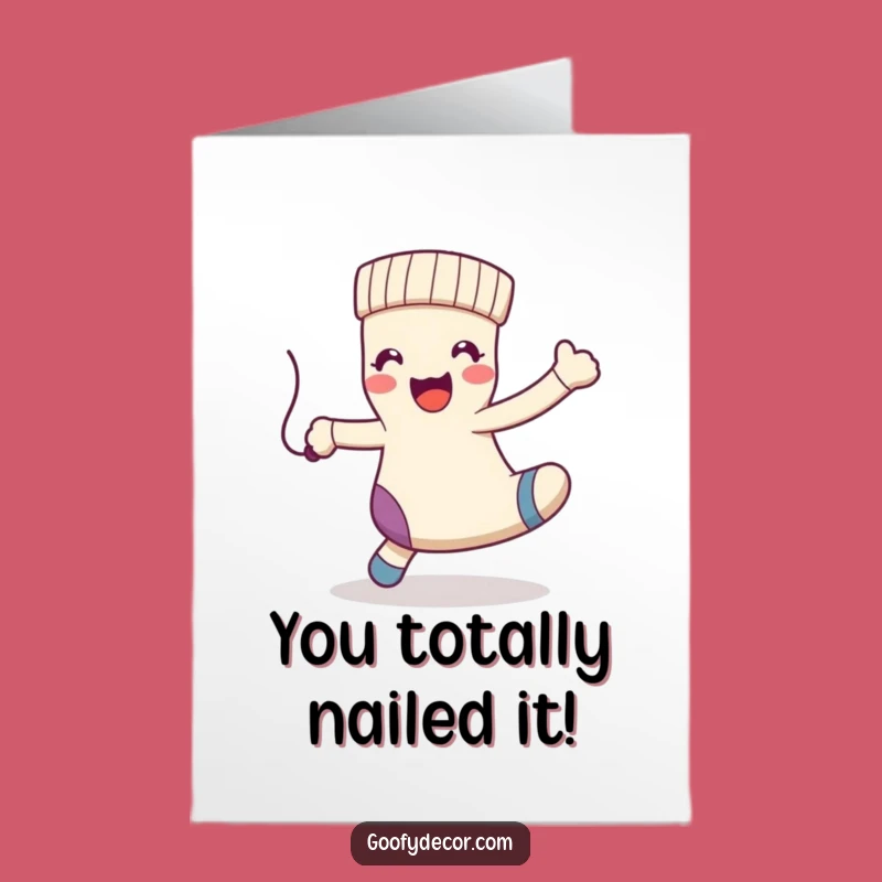 Free Printable Kawaii Sock Congrats Card - Dancing With Success Downloadable