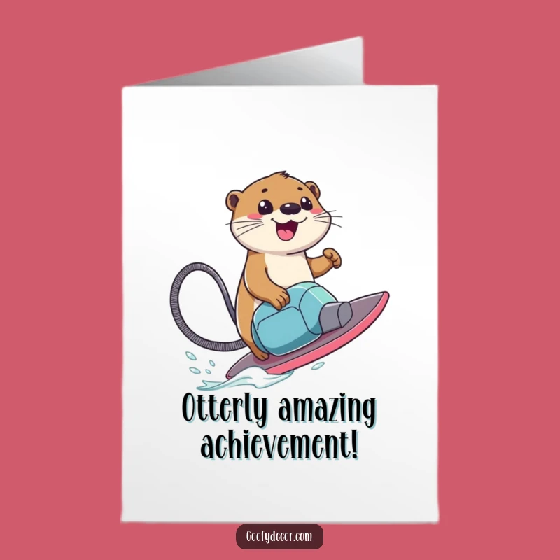 Free Printable Otter Congrats Card: Funny Success Ride Downloadable