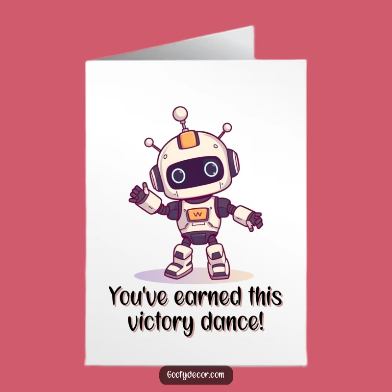 Free Printable Robot Congrats Card: Funny Downloadable Gift for Achievers