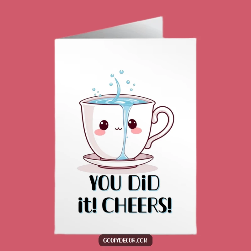 Free Printable Teacup Congrats Card: Sparkling Water Celebration Downloadable Gift