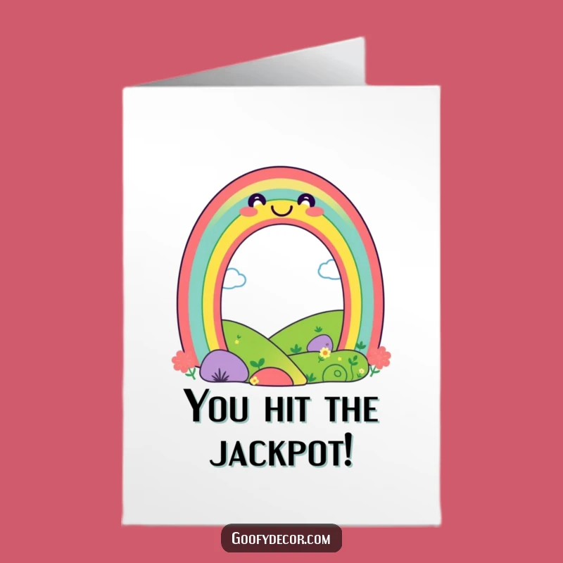 Free Printable Congratulations Card: Rainbow Smile, Happy Wishes Downloadable