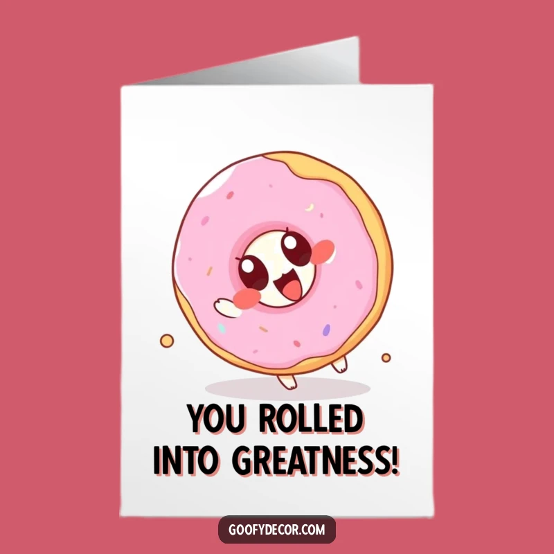 Free Printable Kawaii Donut Congrats Card - Funny Downloadable Gift for Great Leaps