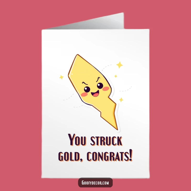 Free Printable Congrats Card: Energetic Lightning Bolt Cheering Success, Downloadable Gift