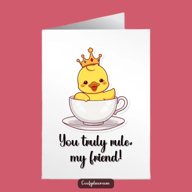 Free Printable Royal Ducky Congrats Card: Teacup Triumph, Downloadable Gift