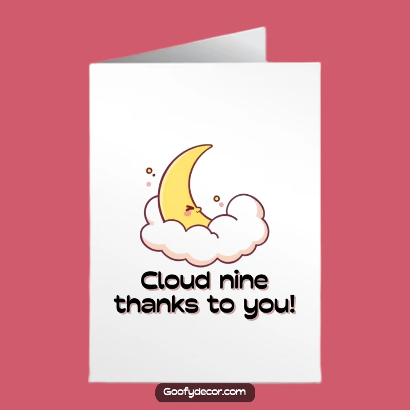 Free Printable Thank You Card: Shy Moon Gratitude, Peek-a-boo Downloadable