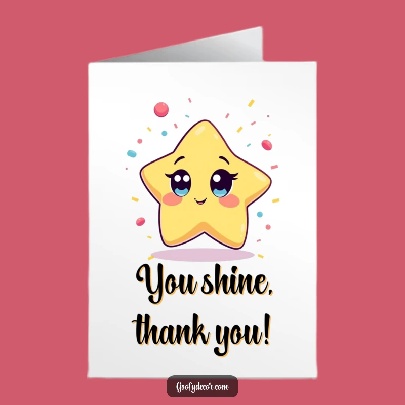 Free Printable Kawaii Star Thank You Card: Confetti Gratitude! Hilarious Downloadable