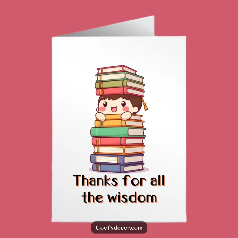 Free Printable Thank You Card: Book Balance Humor Funny Downloadable