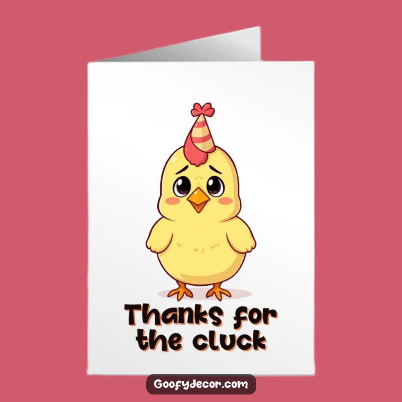 Free Printable Thank You Card: Confused Rubber Chicken LOL Gratitude Download