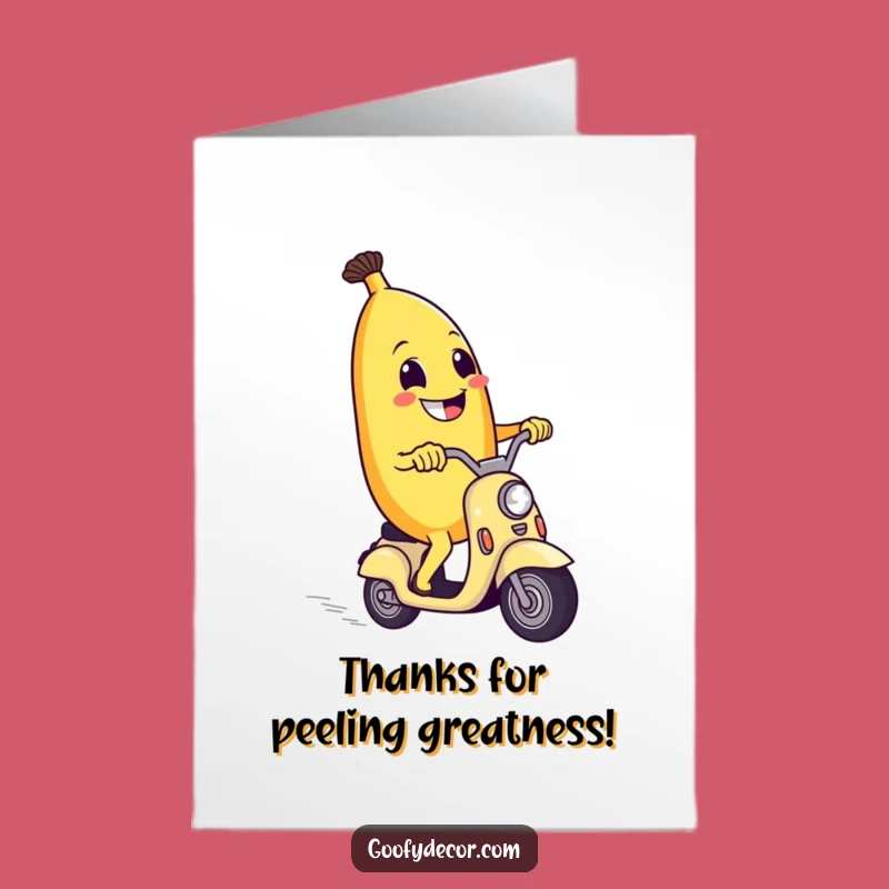 Funny Free Printable Thank You Card: Banana Scooter, Unique Downloadable Gift