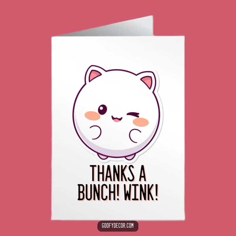 Free Printable Winking Smiley Thank You Card: Humorous Downloadable Gift of Gratitude