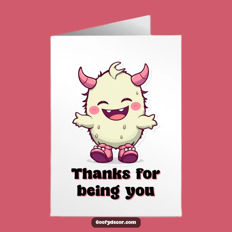 Free Printable Thank You Card: Kawaii Monster's Quirky Thanks - Funny Downloadable