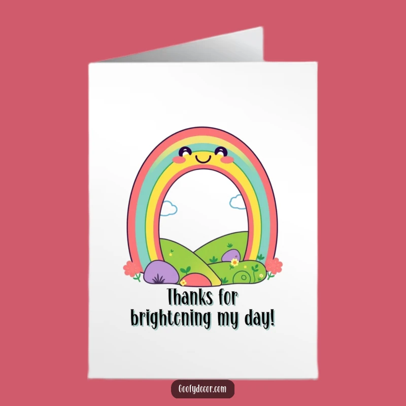 Free Printable Thank You Card: Rainbow Smile, Gratitude, Print at Home