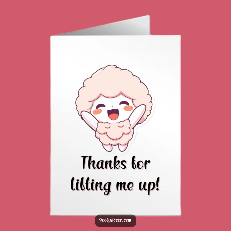 Free Printable Thank You Card: Floating Fluffy Pal, Grateful Downloadable Gift