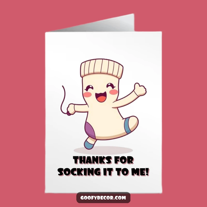 Free Printable Kawaii Sock Thank You Card - Dancing With Gratitude Downloadable