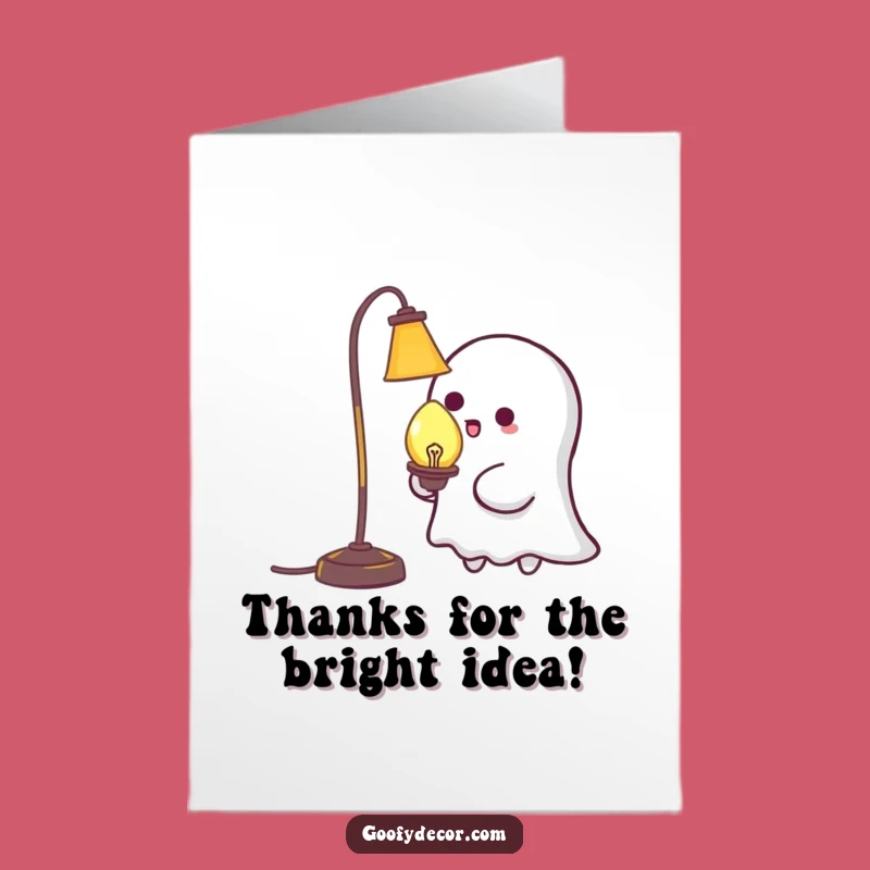 Free Printable Thank You Card: Ghost Tickling Lamp Funny Downloadable Gift