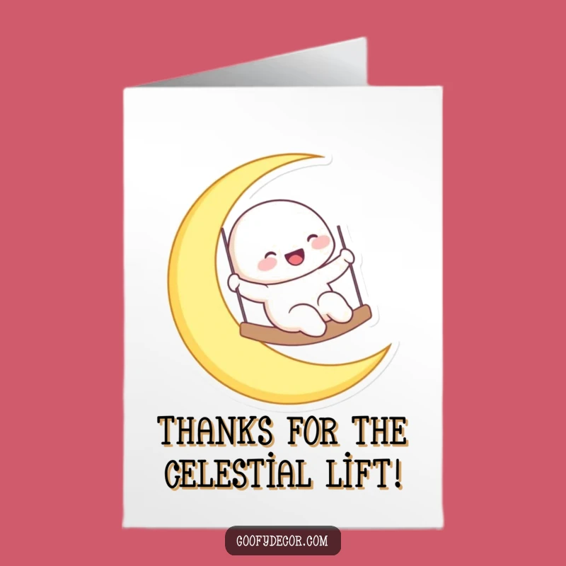 Free Printable Thank You Card: Jolly Moon Swing, Express Gratitude Downloadable Gift