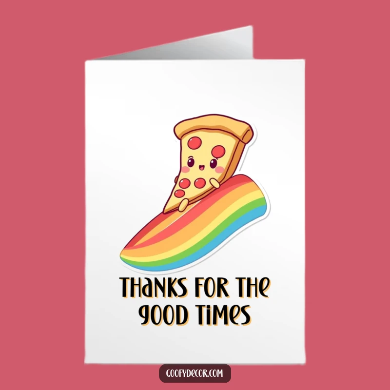 Free Printable Thank You Card: Pizza's Rainbow Thanks - Fun Downloadable