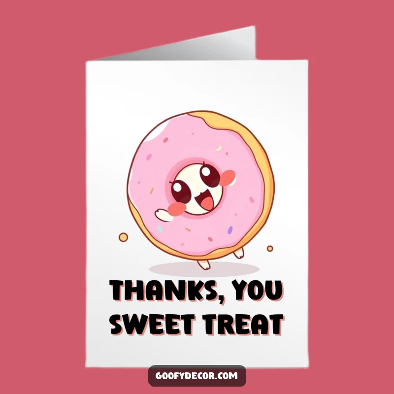 Free Printable Kawaii Donut Thank You Card - Funny Downloadable Gift of Gratitude