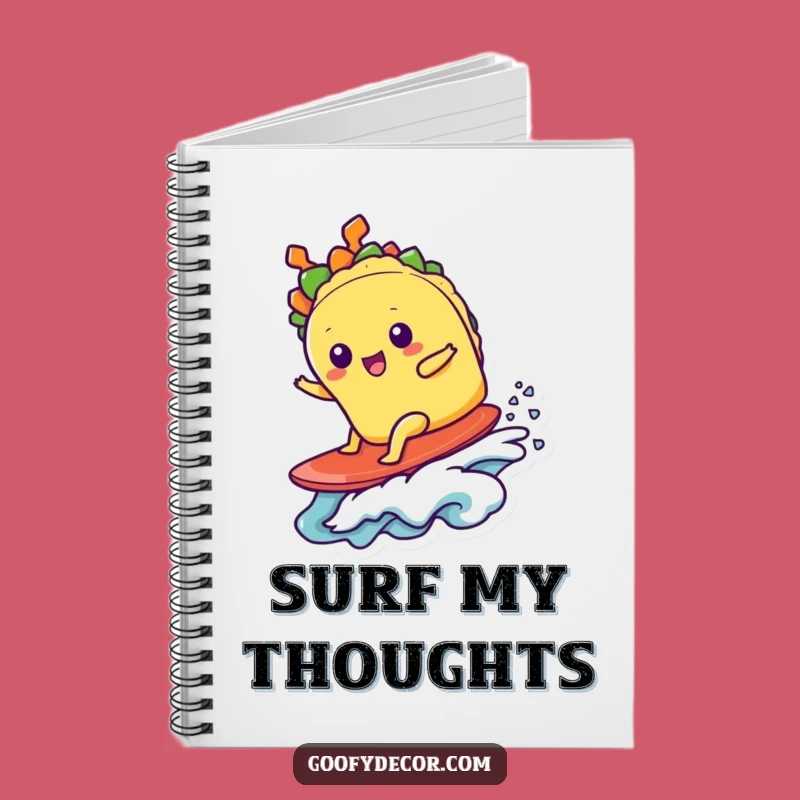 Funny Kawaii Taco Surfer Notebook - Hilarious Journal for Ideas & Notes Gift