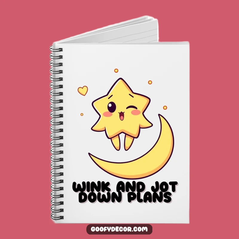 Funny Star Moon Wink Notebook - Jot Down Cosmic Ideas