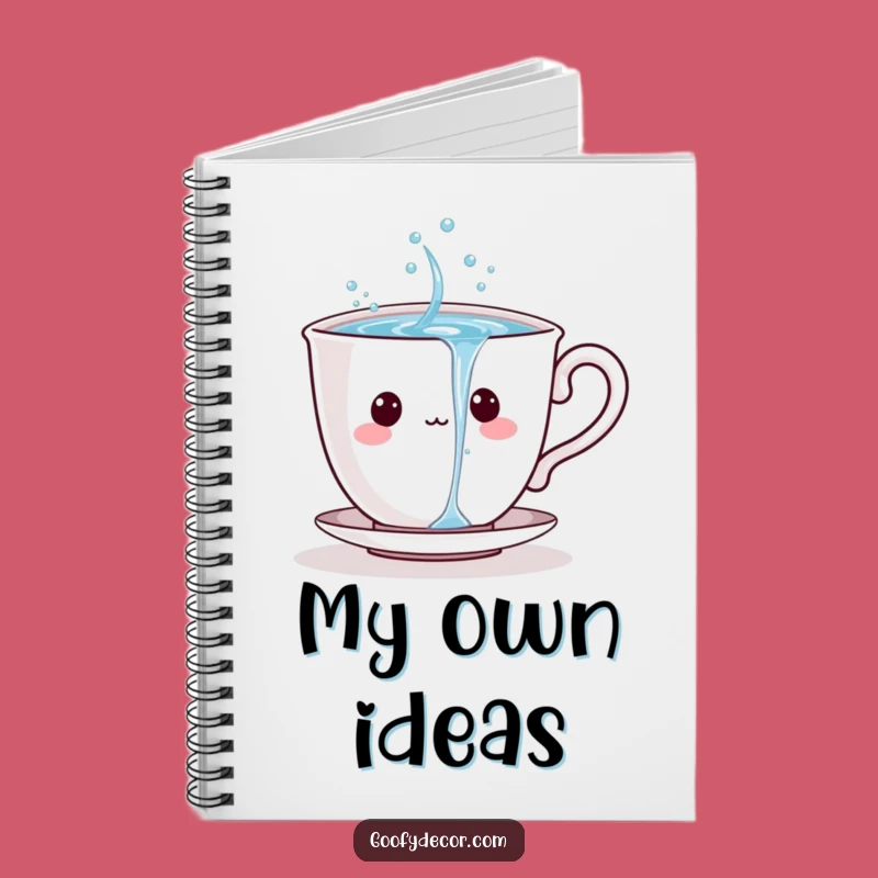 Funny Teacup Notes Notebook: Playful Cartoon Character Hydration Journal Gift